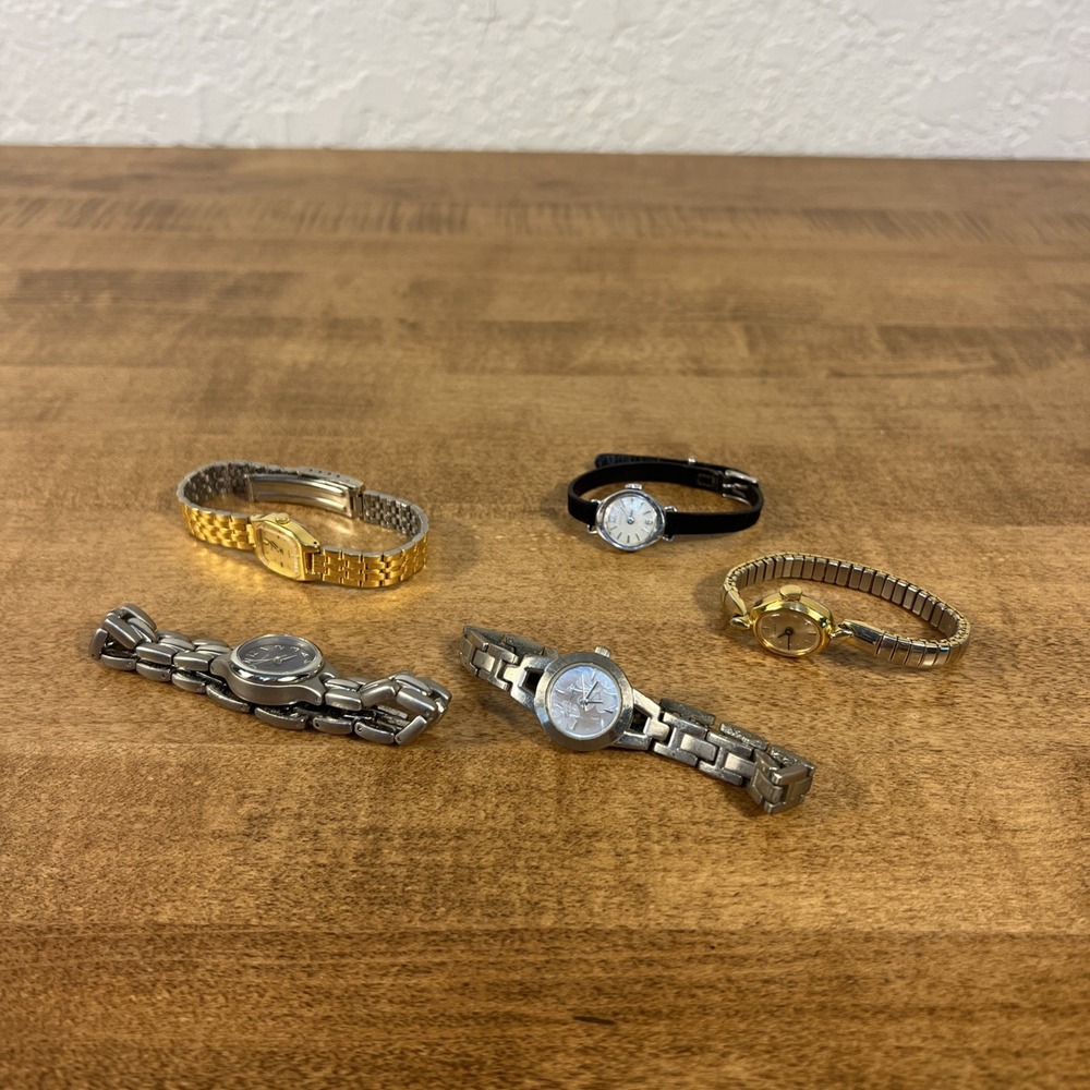Vintage Women's Watch Lot PULSAR, TIMEX, LORUS, Panama Jack - UNTESTED AS IS